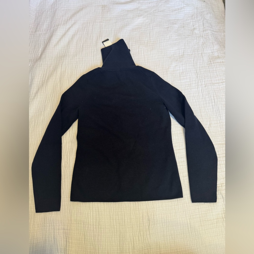 ME+EM MERINO STRETCH SLIM HALF ZIP JUMPER - Picture 4 of 4